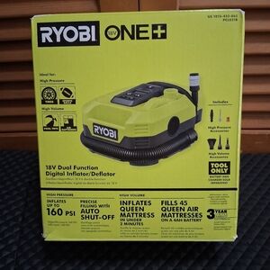 New In Box Ryobi 18V One+ Dual Function Inflator/ Deflator